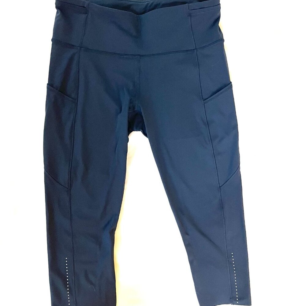 Lululemon Navy Blue Leggings with Reflective Dots